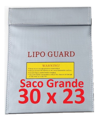 Saco Anti Chama P/ Bateria Lipo - Safe Bag 23x30 Grande