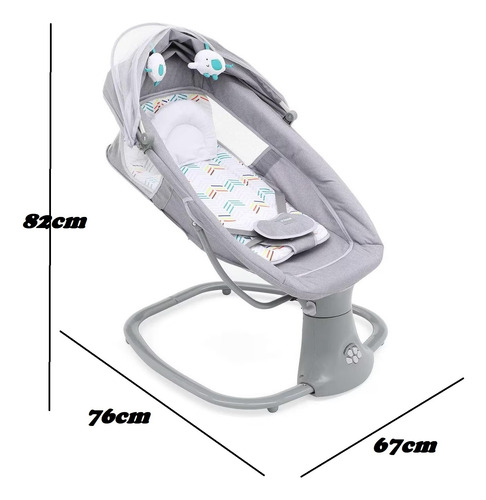 Bouncer Swing Tecno 3 En 1 Columpio Mecedora Control En Caja Gris (Usado)