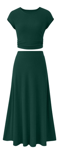 Conjunto De Vestido Colgante De Color Para Mujer, Conjunto D