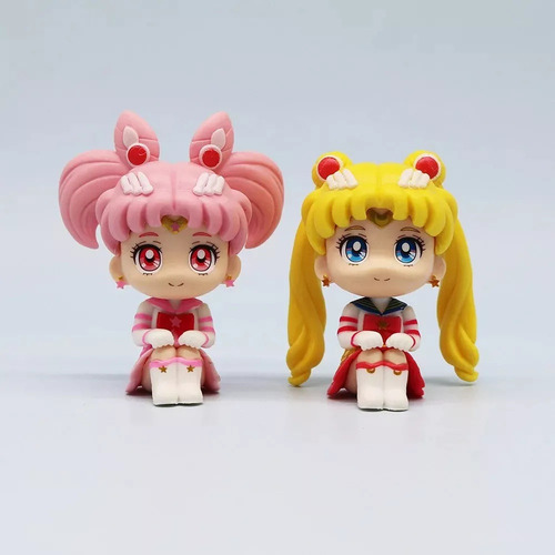 7-8cm Sailor Moon Figura Sentada Modelo Juguete