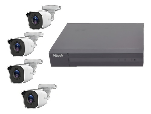 Kit Circuito Cerrado Hilook Dvr 8ch 4 Cam 1080p Hl28lqkits-m