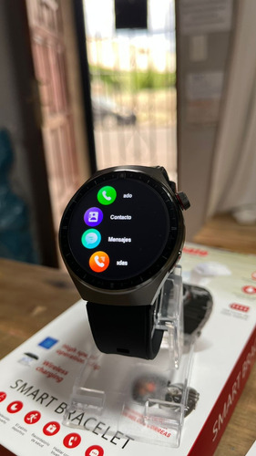 Reloj Redondo Tactil Smartwatch Inteligente Tomate Ipx4 Plateado Lisa Negro Plateado