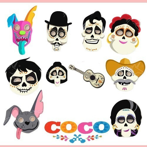 Kit Imprimible Mascaras Coco, Fiestas Cumpleaños Candy Bar
