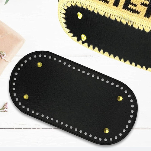 Pacote Com 6 Bolsas De Couro Pu Com Fundo Oval Para Crochê