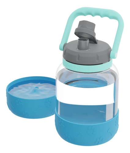 Botella De Agua 2 En 1 Y Cuenco Para Mascotas Barkley Asobu Color Azul