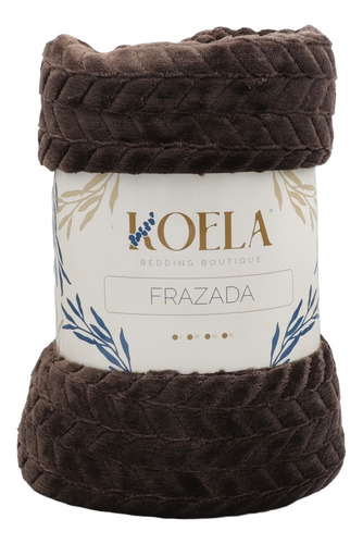 Frazada-cobija Braid Matrimonial Ultra Suave Y Calientita Color Marrón Claro Diseño Liso