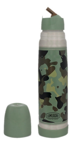 Termo Luminox Lumilagro Camuflado Acero Inoxidable 1 Lts Color Verde oscuro camuflado