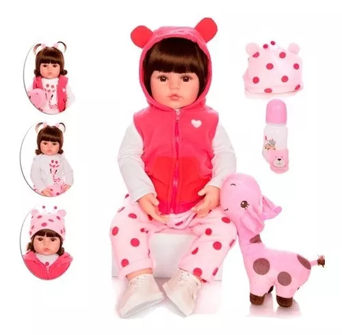 Boneca Bebê / Baby Reborn Realista Macia em Silicone Dormindo  Anatomicamente Correto NPK 48cm