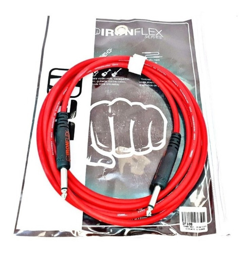 Cabos P10+p10 Guitarra Violao Baixo 4,57 Mt Vermelho