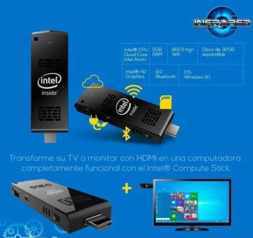 Mini Pc Intel Compute Stick 2gb Ram 32gb Wifi W10 Cast Sd Tv (Usado)