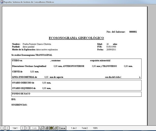 Programa Control Consultorios Medicos Gineco-obstetra
