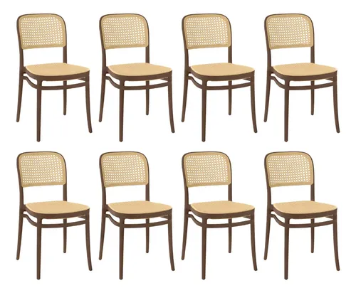 Kit 8 Cadeiras De Jantar Roma Para Sala E Cozinha Magazine Decor Cor Marrom