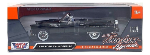 Miniatura Carro Ford Thunderbird 1956 Preto 1:18 Motormax