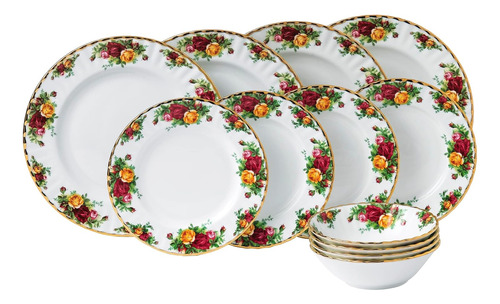 Set Platos Vajilla Porcelana 12 Piezas 28 Cm Llano E 6975435