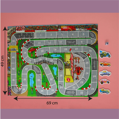 Imagen 4 de 10 de Rompecabezas Carrera De Autos Puzzle 28 Piezas Infantil Niño