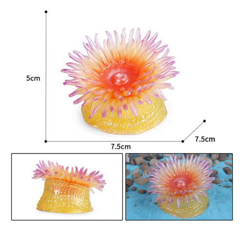 Sea Life Sea Anemone Tank Decoración Grande Amarillo