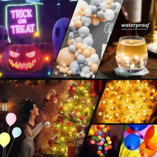 . 100 Piezas De Luces Led For Bebidas Con Forma De Globo
