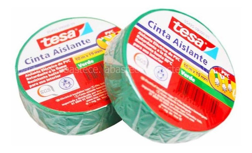 Imagen 3 de 3 de Cinta Aislante Tesa Verde 10 Mts X 19 Mm