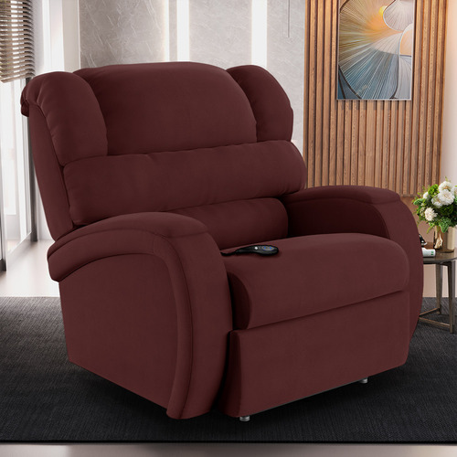 Poltrona Papai Reclin Kylie Power Elétrico Usb Veludo Vinho