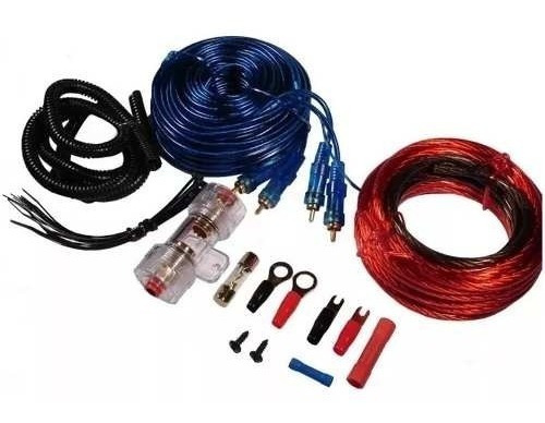 Kit De Cables 4 Gauges K-009 Blauline 2500w Potencia Auto
