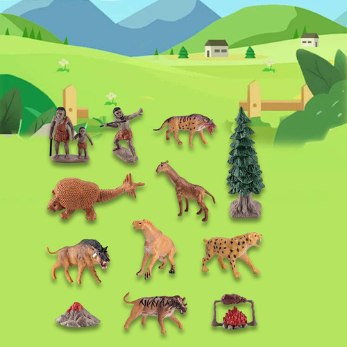 4 X 12 Piezas De Animales Prehistóricos, Modelo Para Estilo