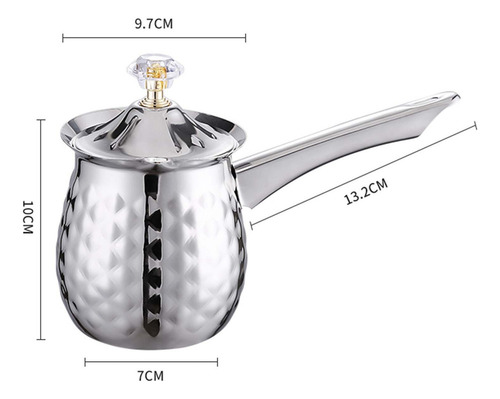 * Cafetera Turca Para El Hogar, Olla Pequeña, Plata 600ml