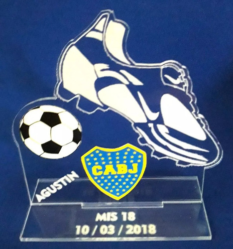 Souvenir Cumple 8 20 30 Acrilico Futbol Boca X 30 Unid