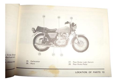 Kawasaki Kz 440 1980 Libro Manual Original (Usado)