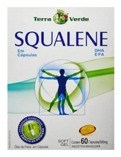Squalene Dha E Epa, 60 Cápsulas De 500mg Terra Verde Sem Sabor