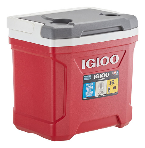 Hielera 16 Qt Latitude Roja Industrial 24 Latas Igloo