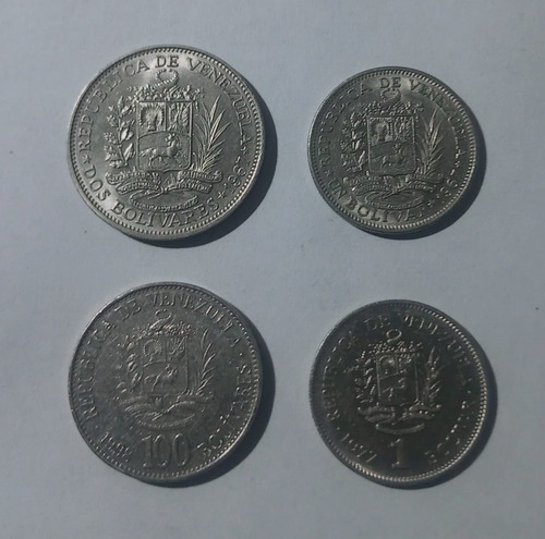 4 Monedas De Venezuela Vf+ Bolivares
