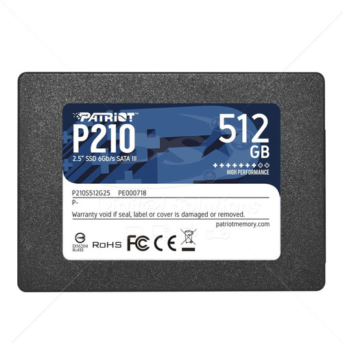 Disco Solido Patriot Ssd 512gb Sata P210s512g25 Tranza