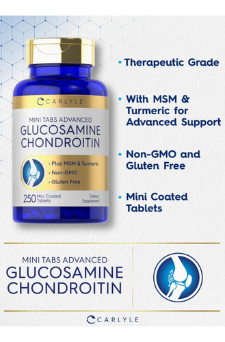 Glucosamina Chondroitine Carlyle 1650 Mg Entrega Inmediata
