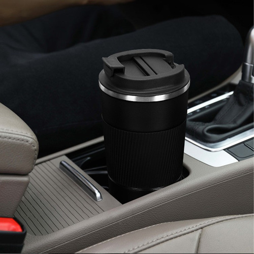 Taza De Viaje De Café Al Vacío De Acero Inoxidable Negro De