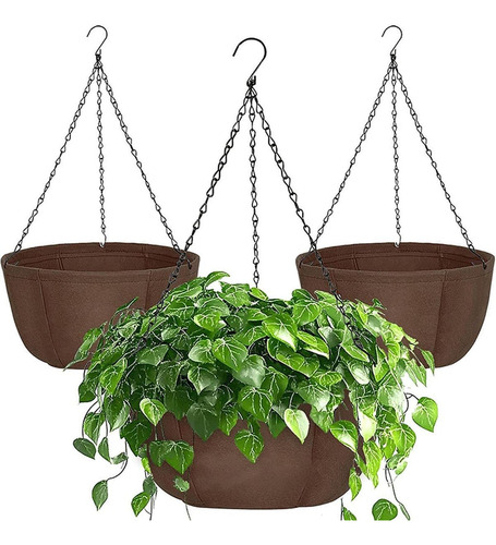 3 Piezas De Plantadores Colgantes Adornos Cestas 12 Pulgadas