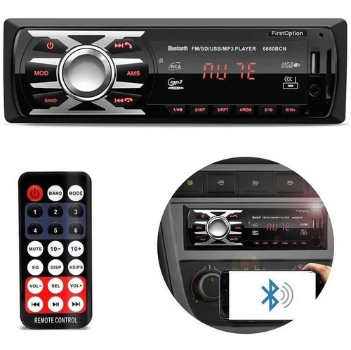 Imagem 2 de 3 de Som Automotivo First Option 6660bsc Com Usb, Bluetooth E Lei