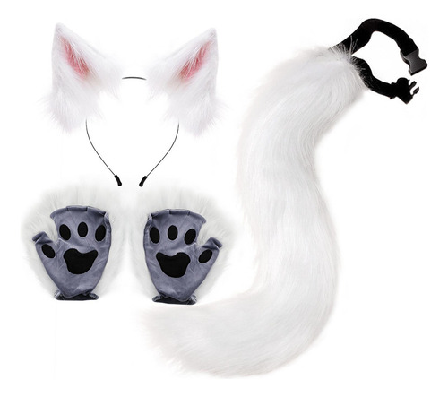 2 Disfraz De Gato Animal Cosplay Diadema Furry Kitten Tail