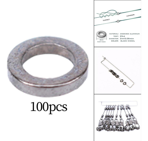 100 Uds. Anillos Sólidos Anillos De Pesca Para Anzuelos De