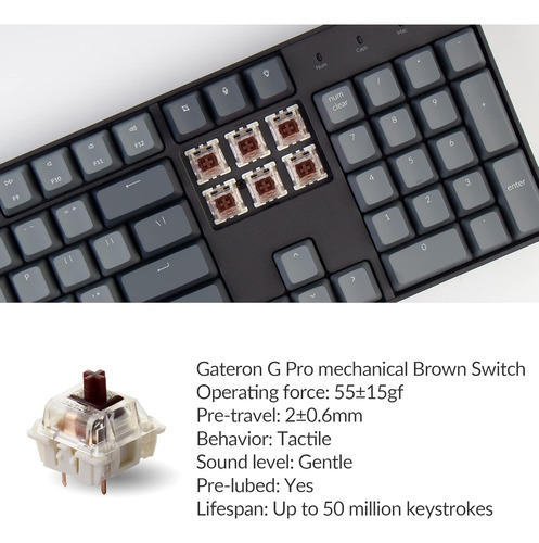 «teclado Mecánico Para Juegos Keychron K10 De 104 Teclas Con