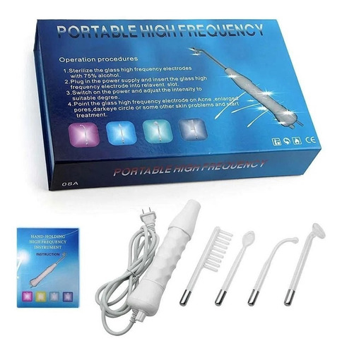 Alta Frecuencia Portátil Facial Y Corporal 4 Electrodos