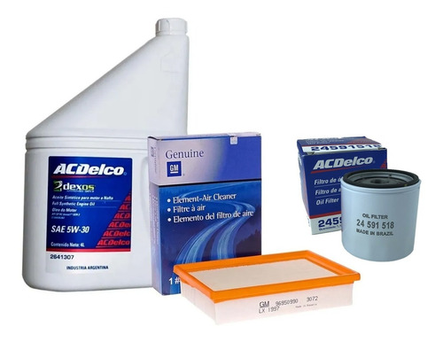 Kit 2 Filtros Originales + Aceite Chevrolet Spin 1.8 2019