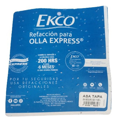 Asa Para Tapa Olla Ekco 11 Y 23 Litros Sin Seguro Original
