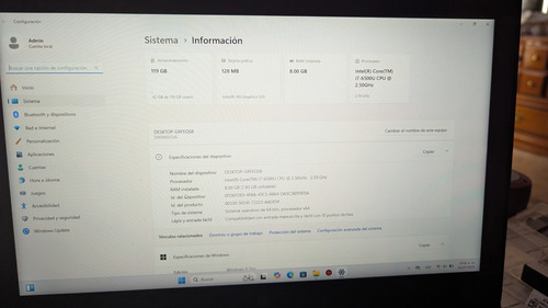 Laptop Barata Lenovo Core I7 6th 8gb Ram 128ssd Negro (Usado)