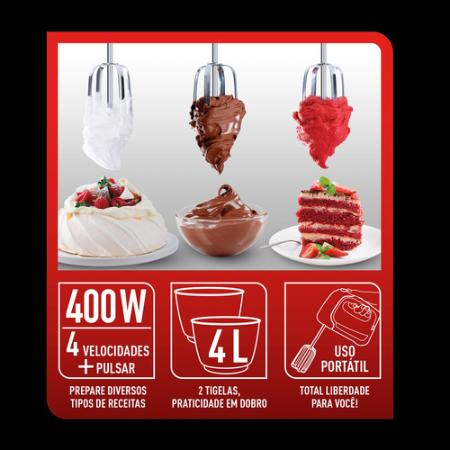 Batidora Arno Mini Chef 4 L 4 Velocidades 400w - Queofertauy