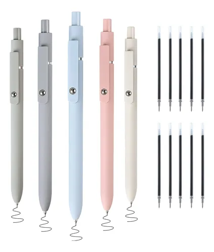 comprar 5 Pcs Bolígrafos De Gel Y 10 Recargas De Reemplazo, Plumas
