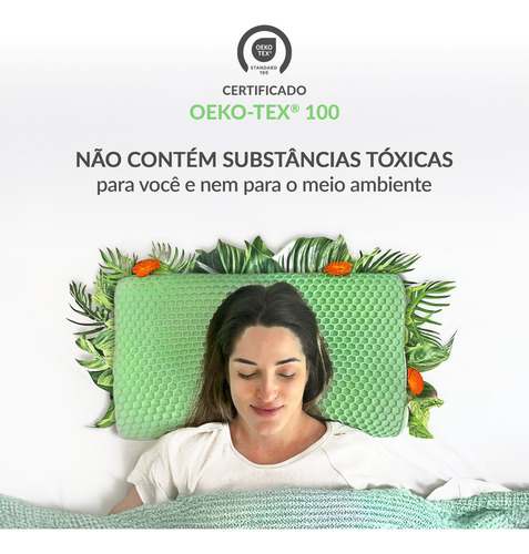 Travesseiro Cervical Espuma Memória Nasa Com Tpe Nuvana Momo Cor Aquamarine