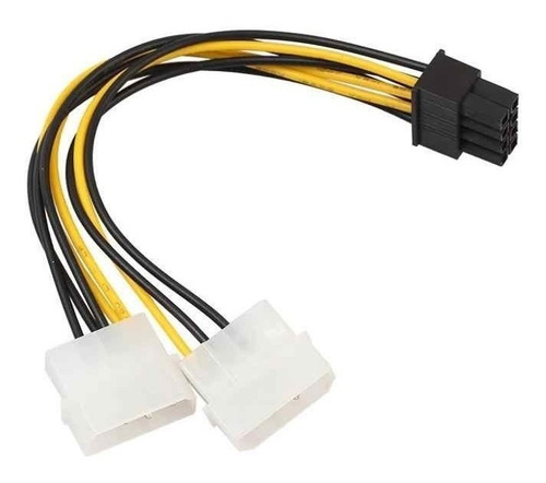 Imagem 3 de 3 de Cabo Adaptador 8 Pinos Pci Express Para Molex Duplo Gpu On