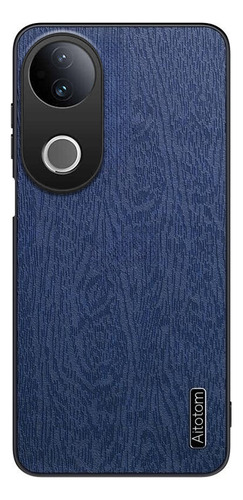 Capa De Couro Com Textura De Árvore Para Vivo V50 5g