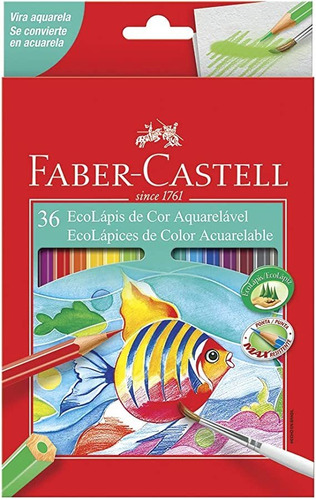 Lápis De Cor Aquarelável Faber Castell 36 Cores