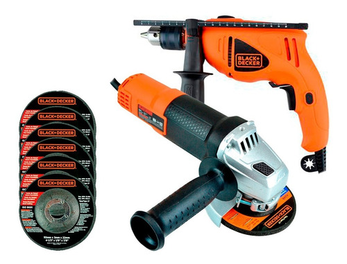 Kit Miniesmeriladora G720 + Rotomartillo Hd500 Black &decker